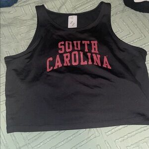 South Carolina Women's Black Crop Top